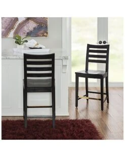 Lynn Black Counter Stools Set Of 2 Home -Linon 3050022833 RLLD 5