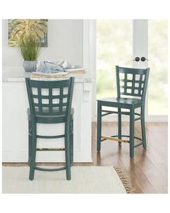 La Green Counter Stools Set Of 2 Home -Linon 3050022836 RLLD 4