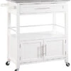 Cameron White Kitchen Cart Home -Linon 3050090401 RLLD 1