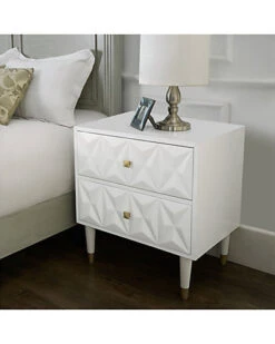 Geo Texture 2 Drawer Nightstand Home