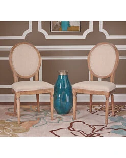 Berty Linen Oval Back Chair Home