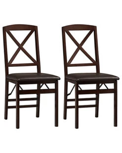 Set Of 2 Triena X Back Folding Chairs Home