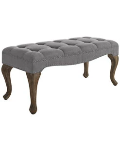 Cabriolet Washed Gray Linen Bench Home