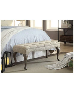 Cabriolet Washed Natural Linen Bench Home -Linon 3050226793 RLLD 2