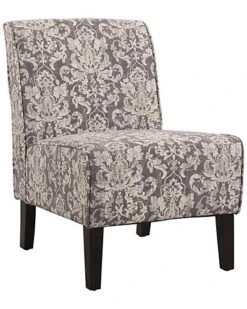 Bella Gray Damask Accent Chair Home