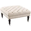 Isabelle Natural Square Tufted Ottoman Home 2 Isabelle Natural Square Tufted Ottoman Home -Linon 3050290763 RLLD 1