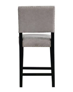 Corey Dark Gray Washed Velvet Counter Stool Home -Linon 3050297330 RLLD 3