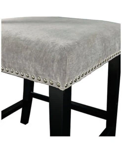 Corey Dark Gray Washed Velvet Counter Stool Home -Linon 3050297330 RLLD 4