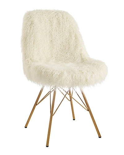 Eliza Faux Fur Chair With Gold Metal Base Home 3 Eliza Faux Fur Chair With Gold Metal Base Home