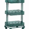 Turquoise Metal 3-Tier Cart Home -Linon 3050579581 RLLD 1