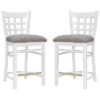 La White Upholstered Counter Stools Set Of 2 Home 2 La White Upholstered Counter Stools Set Of 2 Home -Linon 3050590824 RLLD 1