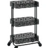 Black Metal Three Tier Cart Home -Linon 3050634748 RLLD 1