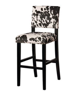 Clayton Black Cow Print Bar Stool Home