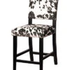Clayton Black Cow Print Counter Stool Home -Linon 3050634767 RLLD 1