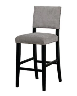 Clayton Dark Gray Washed Velvet Bar Stool Home