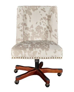 Dobby Linen Cow Print Office Chair Home -Linon 3050634780 RLLD 3