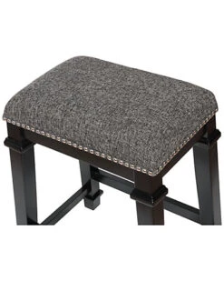 Kyley Black And White Tweed Backless Bar Stool Home -Linon 3050634804 RLLD 3