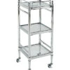 Pinnacle Chrome And Glass Cart Home -Linon 3050634836 RLLD 1
