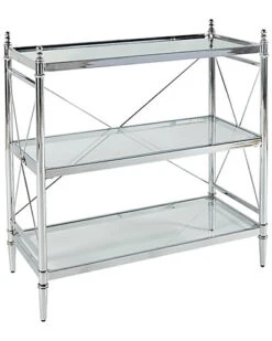 Pinnacle Chrome And Glass Floor Console Home