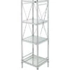 Pinnacle Chrome And Glass Four Tier Shelf Home -Linon 3050634838 RLLD 1