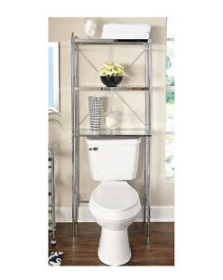 Pinnacle Chrome And Glass Spacesaver Home -Linon 3050634839 RLLD 2