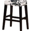 Walt Black Cow Print Bar Stool Home -Linon 3050634880 RLLD 1