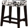 Walt Black Cow Print Counter Stool Home -Linon 3050634881 RLLD 1