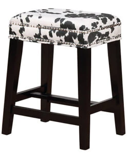 Walt Black Cow Print Counter Stool Home