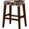 Walt Brown Cow Print Bar Stool Home -Linon 3050634882 RLLD 1