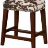 Walt Brown Cow Print Counter Stool Home -Linon 3050634883 RLLD 1