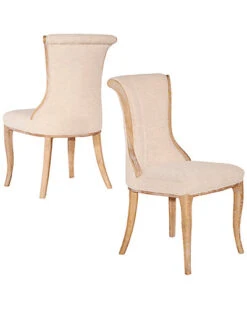 Sheffield Linen Flared Back Chair Home -Linon 3050689500 RLLD 3