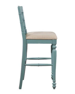 Melva Antique Blue Bar Stool Home -Linon 3050689520 RLLD 3
