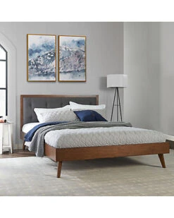 Upholstered Platform Mid Century Bed Home
