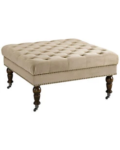 Tess Tan Velvet Square Ottoman Home