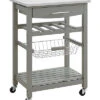 Clarke Gray Kitchen Cart Home -Linon 3050810201 RLLD 1