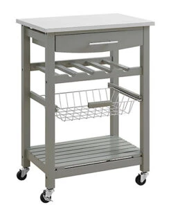 Clarke Gray Kitchen Cart Home