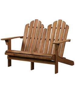Adirondack Double Bench Teak Finish Home